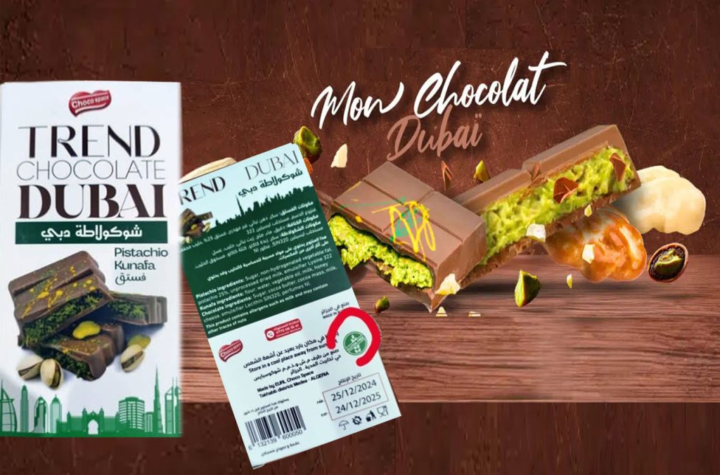 Chocolat Dubaï : Une erreur d’étiquetage grave entraîne un retrait du produit en Algérie