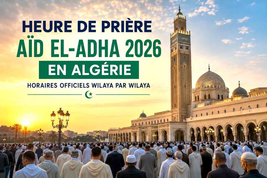 Heure de prière Aïd el-Adha 2026 en Algérie