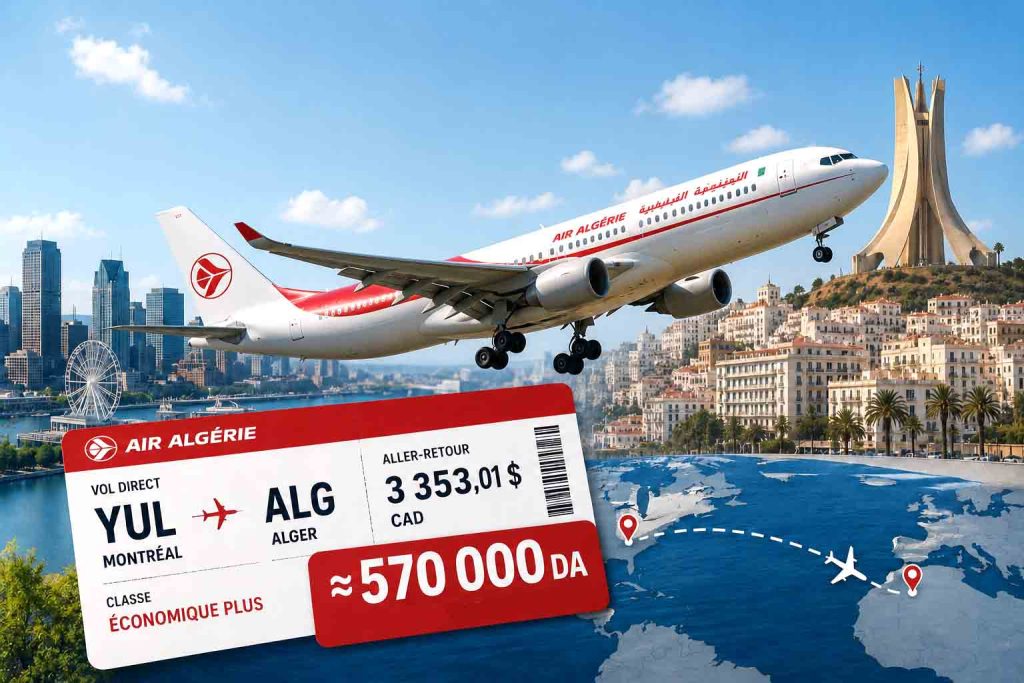 Prix billet Montréal Alger : pourquoi les tarifs atteignent 570 000 DA cet été ?